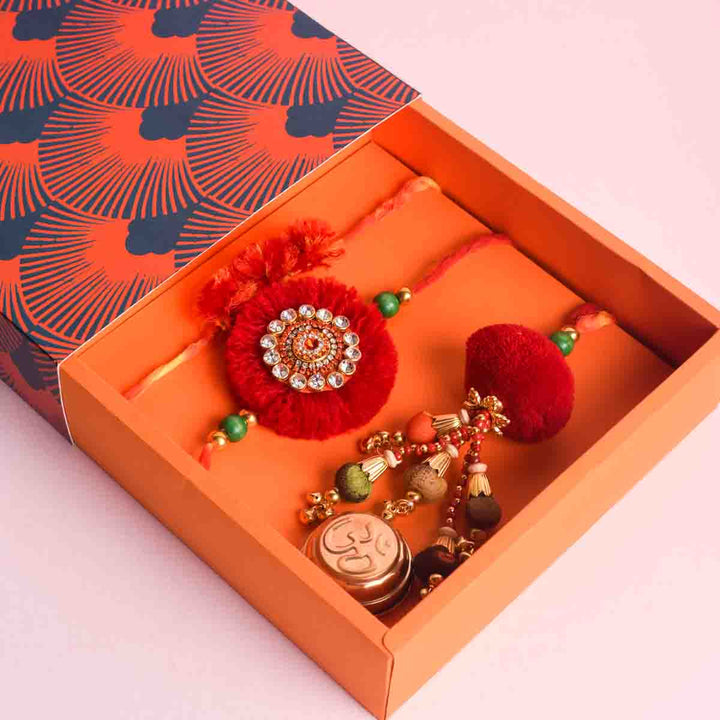 Pushpmela Rakhi (Set of 2 Rakhi & 1 Lumba)