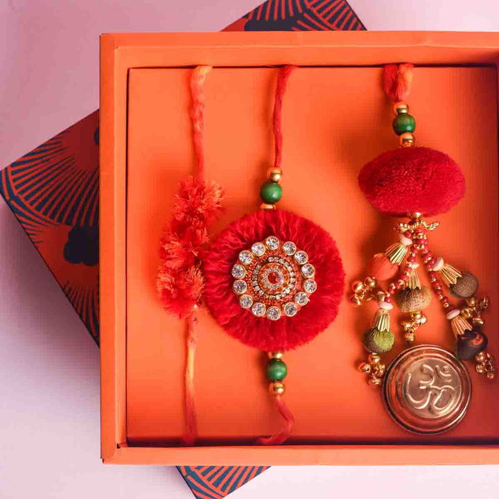 Pushpmela Rakhi (Set of 2 Rakhi & 1 Lumba)