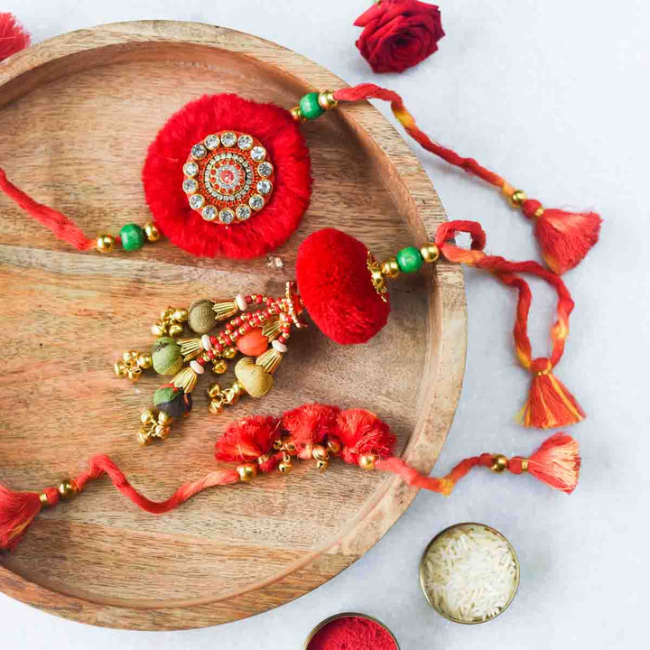 Pushpmela Rakhi (Set of 2 Rakhi & 1 Lumba)