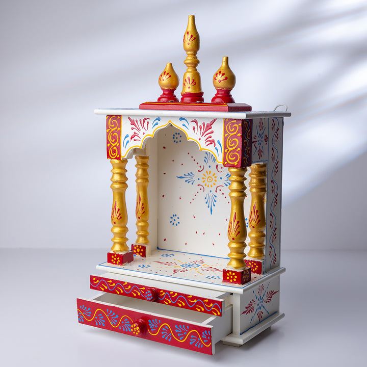 Hand-Painted Traditional Wooden Finish Mandir