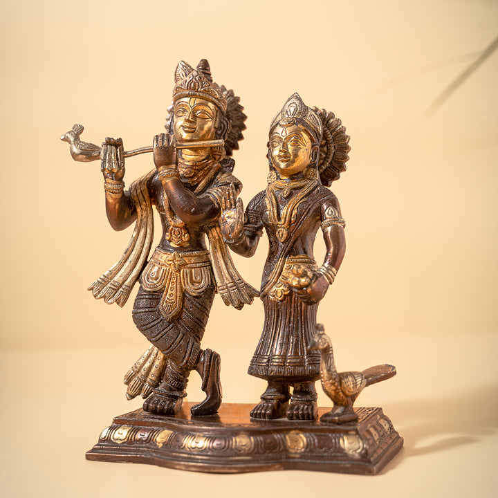 Antique Radha Krishna Brass Idol