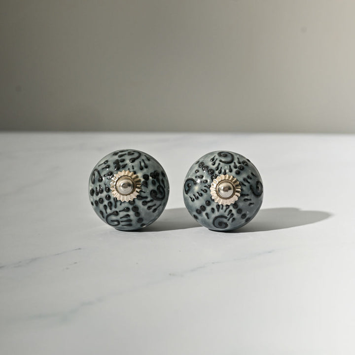 Ashen Ceramic Knobs (Set Of 2)