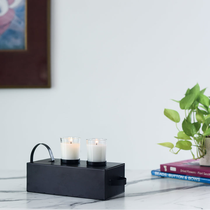 Black Double Candle Holder