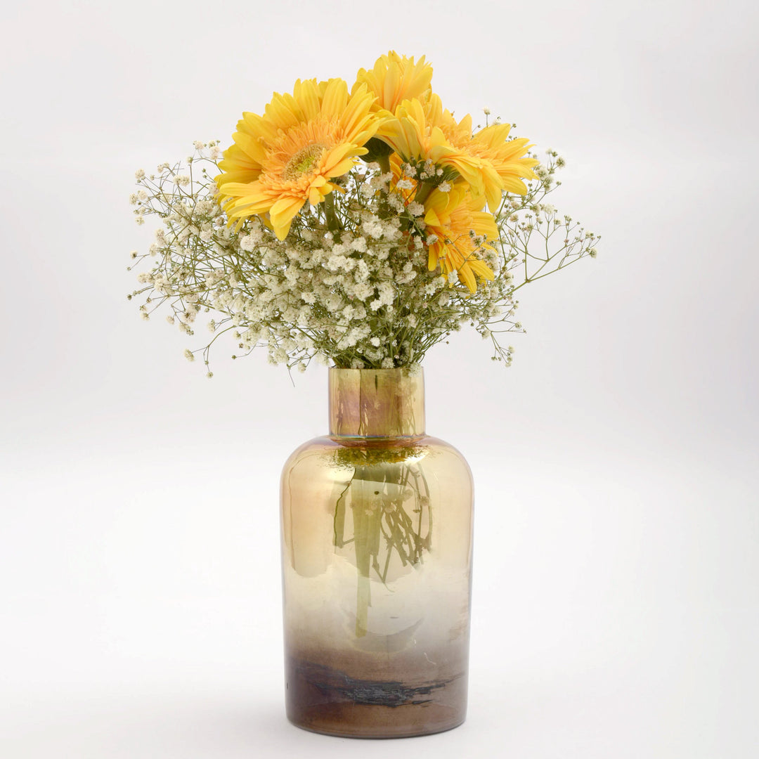 Brown Ombre Beaker Glass Vase