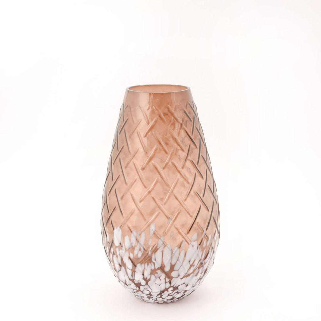 Caramel Brown Droplet Glass Vase