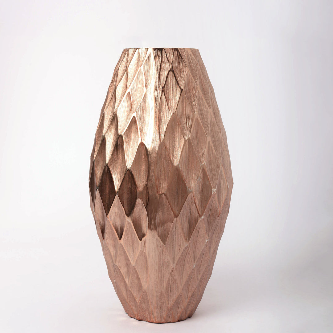 Copper Diamond Textured Vase