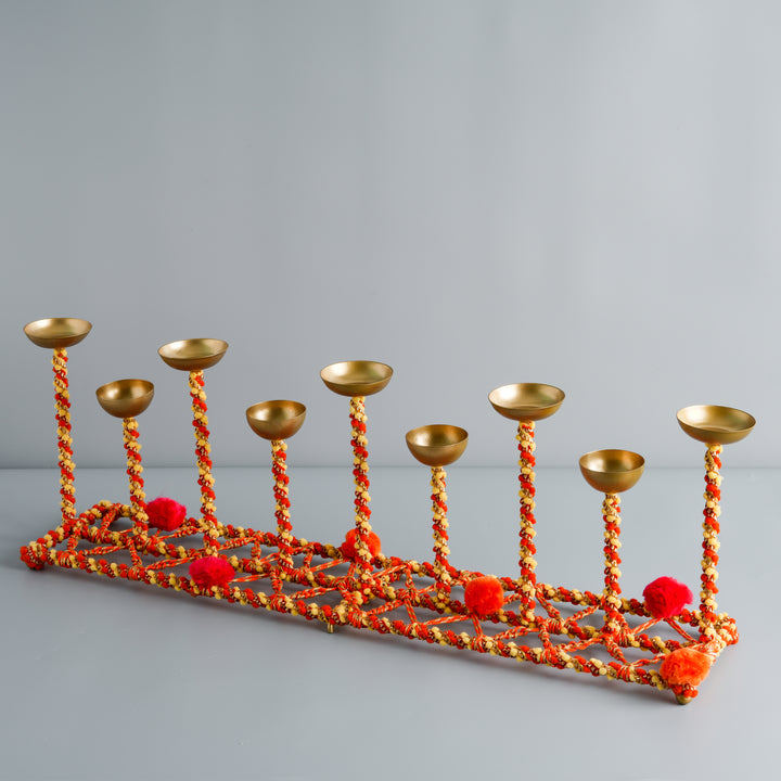 Decorated 1-Row Rectangle Tealight Holder