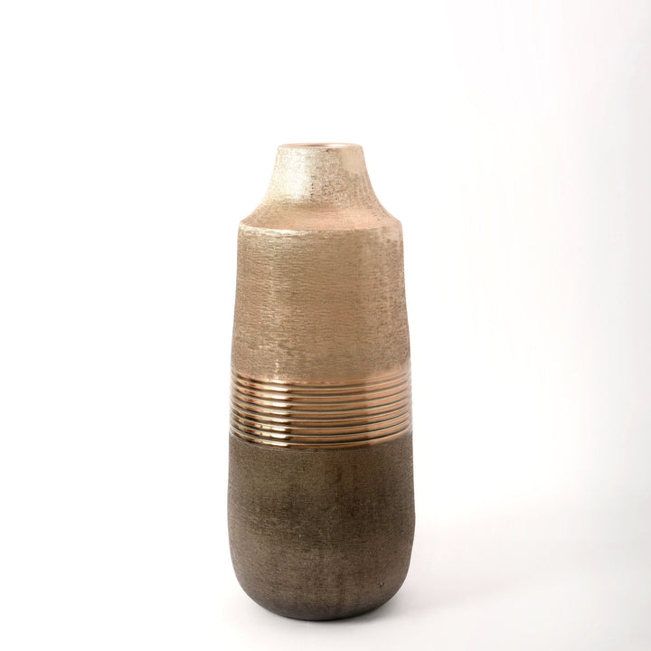 Rustic Ringed Metal Vase