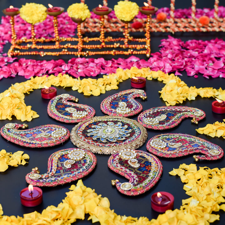 Rangeen Multi-Coloured Festive Rangoli Mat