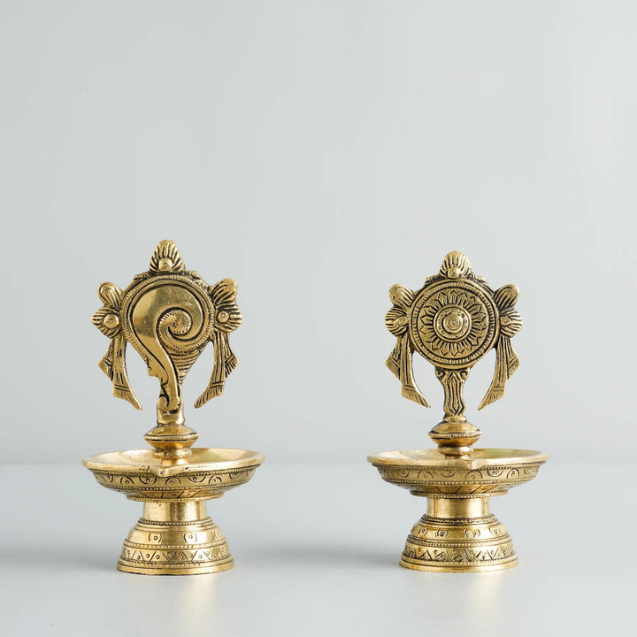 Brass diya for pooja